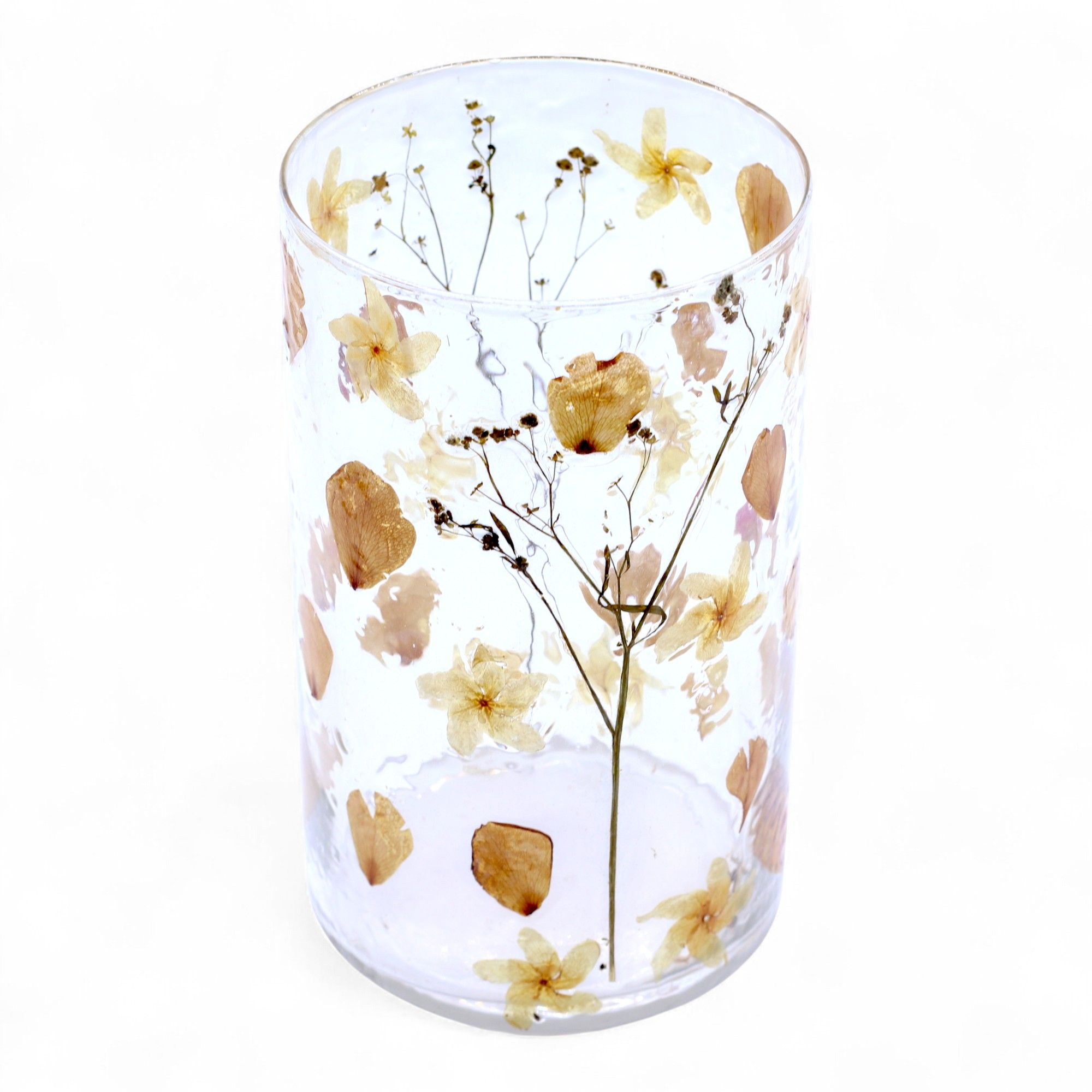 Portavelas jarrón alto de Vidrio floral natural - Rosa (19x11 cm) - Imagen 9