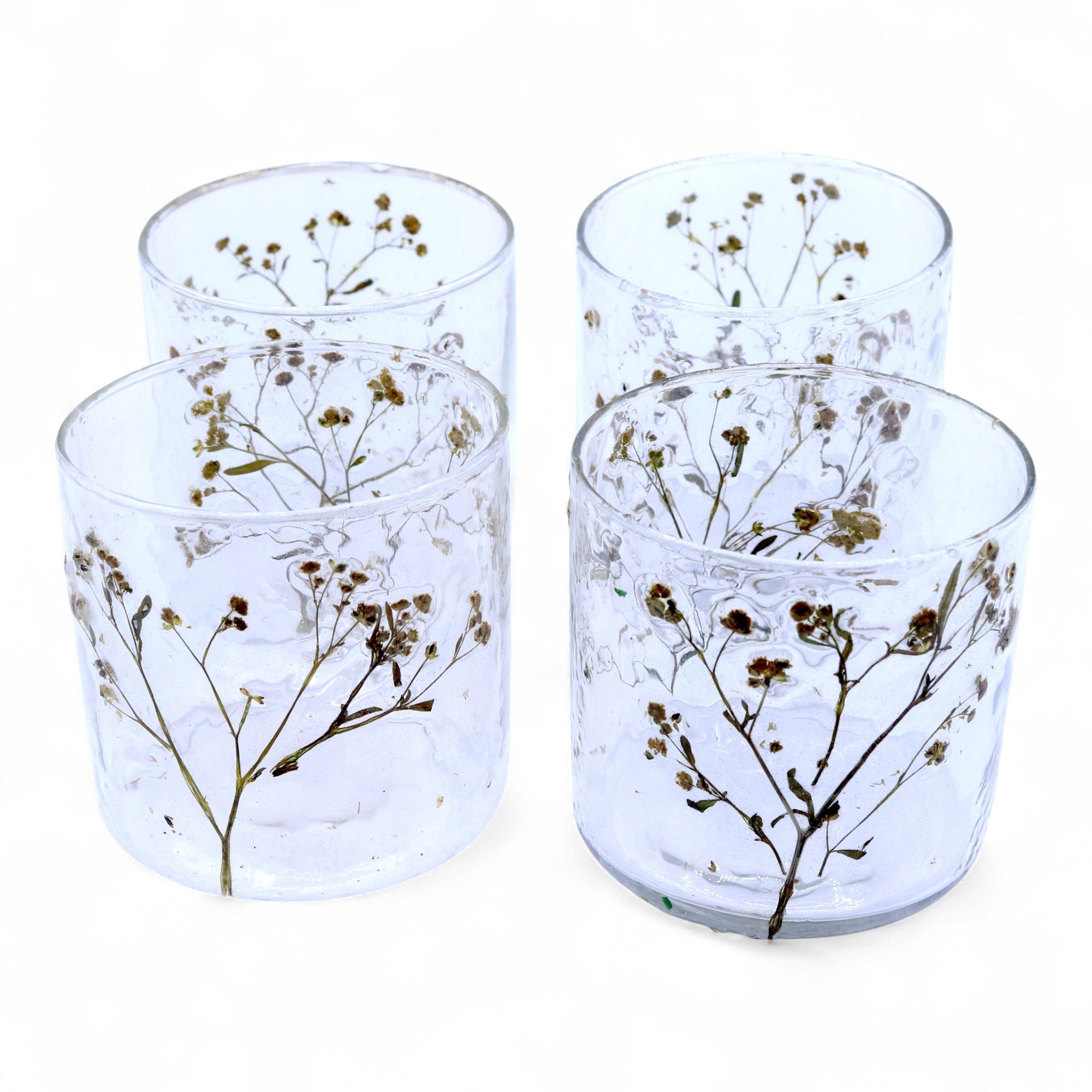 Portavelas recto de Vidrio floral natural - Margarita - (8x8 cm) - Imagen 4