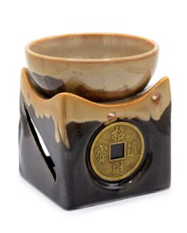 Quemador de aceite grande Moneda de la Suerte - Marrón