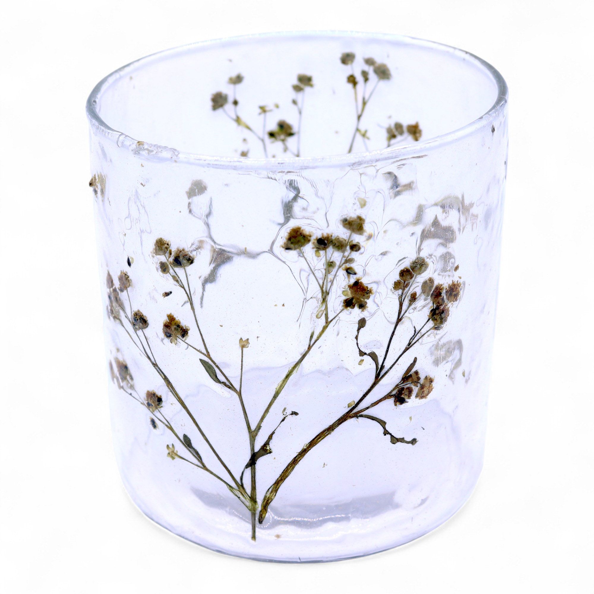 Portavelas recto de Vidrio floral natural - Margarita - (8x8 cm) - Imagen 6